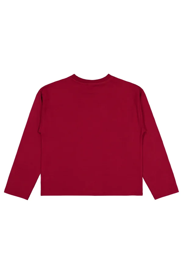 Girl's Sweatshirt 10-13 Years Old Burgundy - Package
