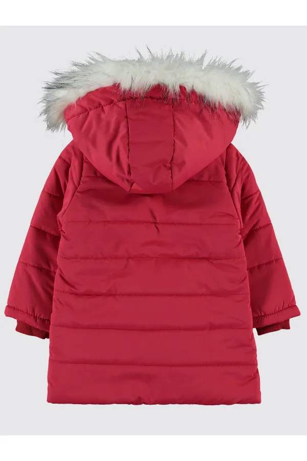 Kız Çocuk Mont 2-5 Yaş Nar - Paket
