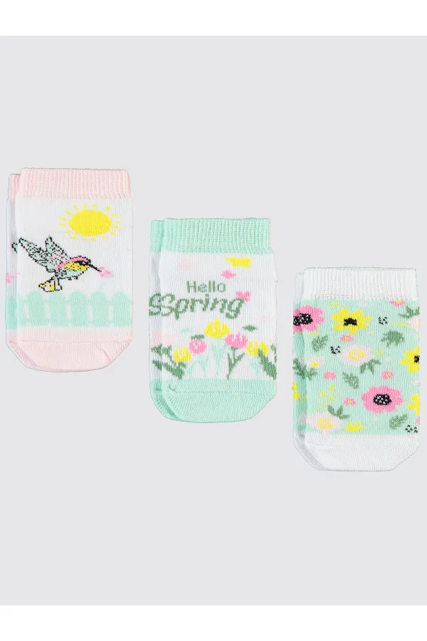 Kız Çocuk Patik Çorap 2-9 Yaş Standart - Paket