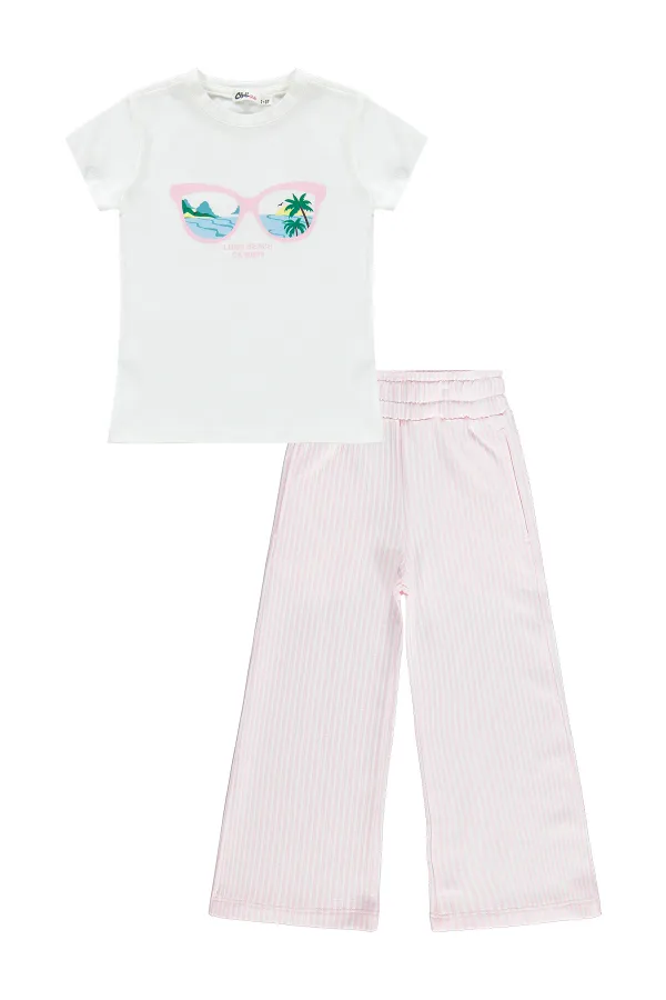 Kız Çocuk Takım 2-5 Yaş Kırık Beyaz-Pembe - Paket