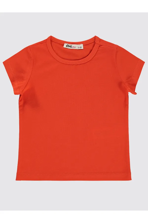 Girls T-Shirt 2-5 Years Old Dark Orange - Package