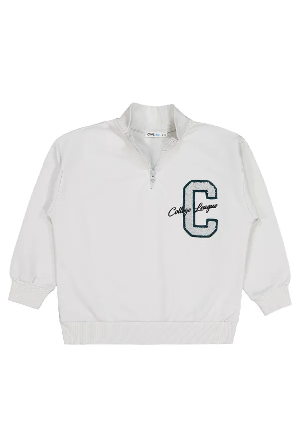 Erkek Çocuk Sweatshirt 6-9 Yaş Açık Gri - Paket