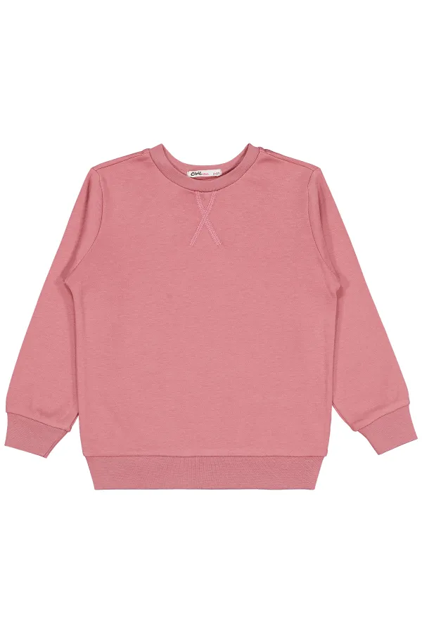 Kız Çocuk Sweatshirt 2-5 Yaş Gül Kurusu - Paket