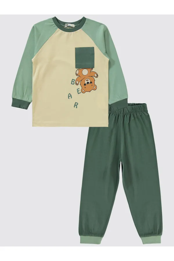 Ensemble pyjama garçon 2-5 ans kaki foncé - Emballage