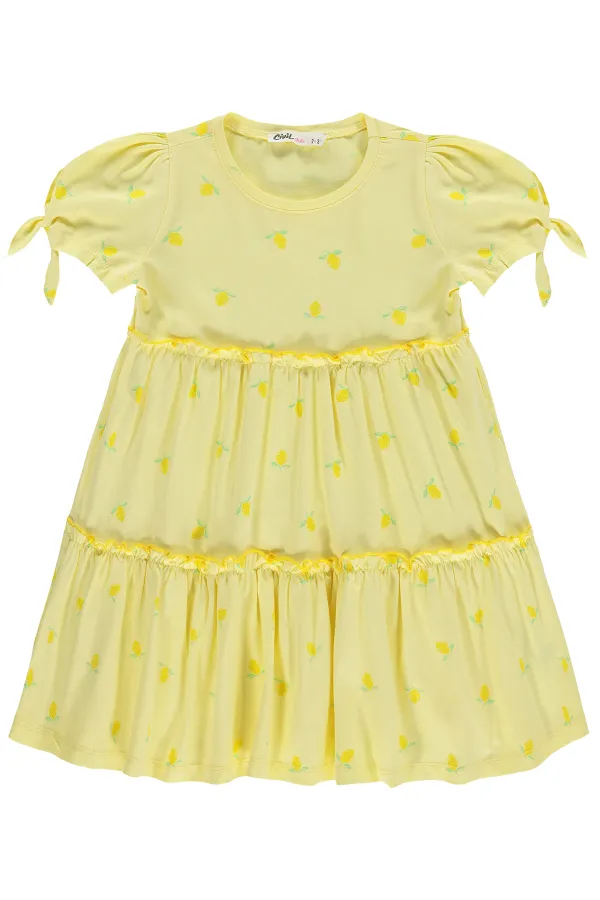 Kız Çocuk Jile ve Elbise 2-5 Yaş Sarı - Paket