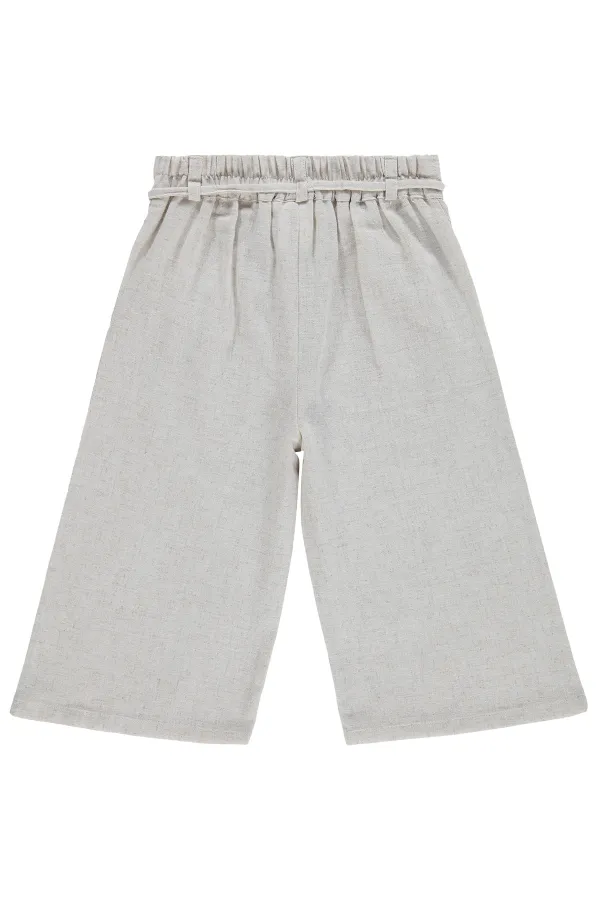 Kız Çocuk Pantolon 6-9 Yaş Kırık Beyaz - Paket