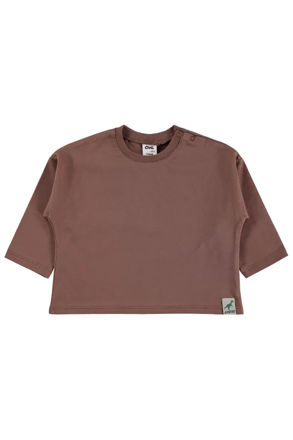 Bebek Sweatshirt 0-24 Ay Koyu Kahve - Paket