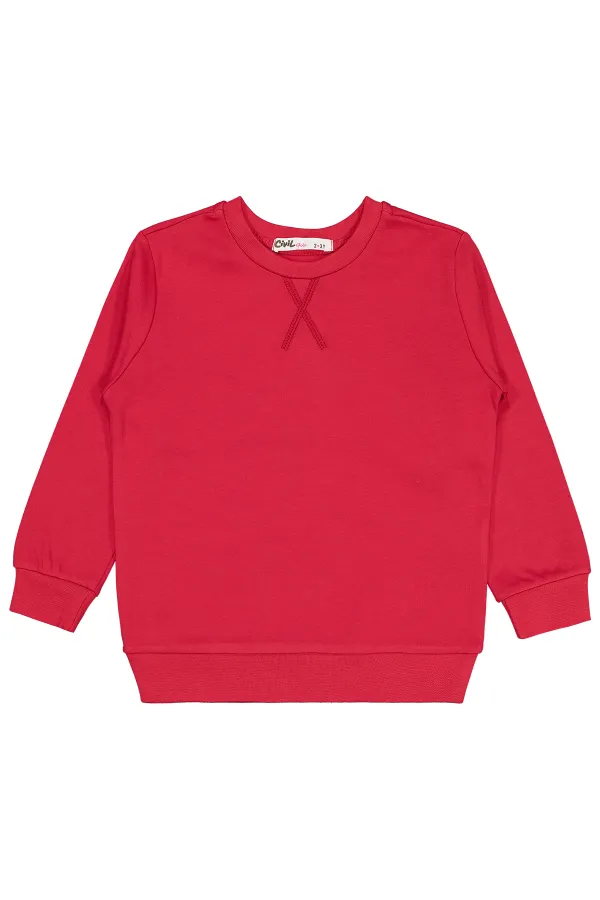 Kız Çocuk Sweatshirt 2-5 Yaş Kırmızı - Paket