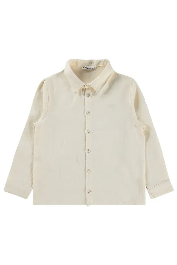 Boys' Shirt, Ages 10-13, Stone Color - Package