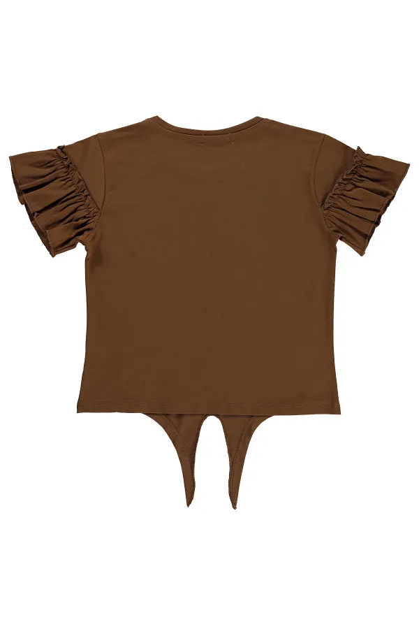 Girls' T-shirt, Ages 10-13, Light Brown - Pack