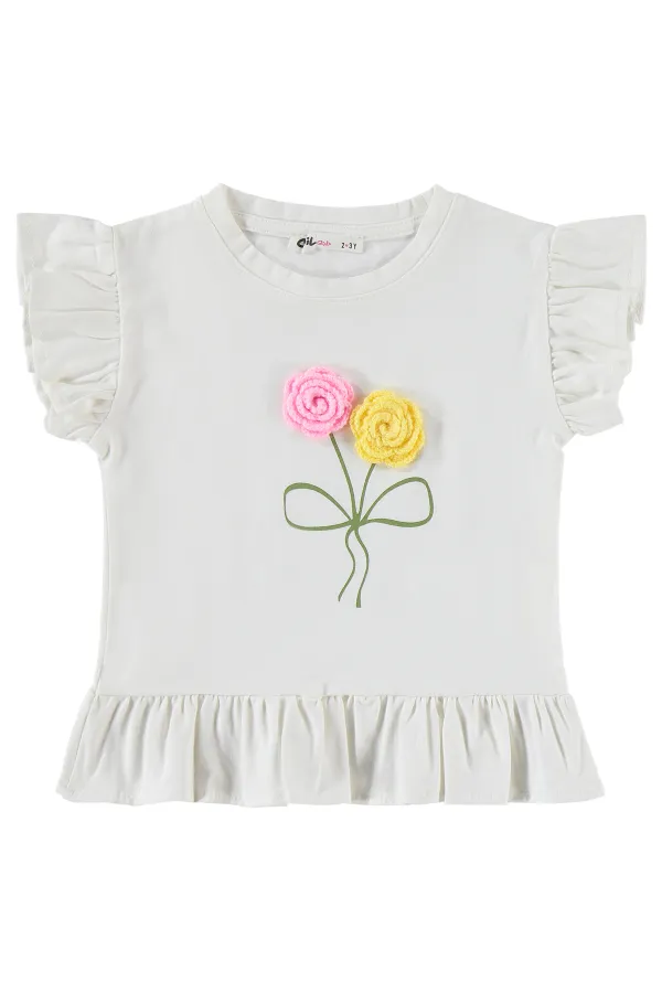 Ensemble pour fille de 2 à 5 ans, écru-rose - Emballage
