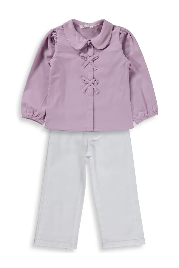 Girls' Outfit Set 2-5 Years Old Lilac-White - Package