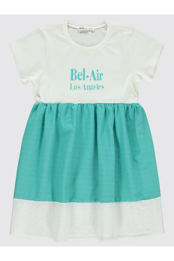 Ensemble gilet et robe vert pour fille (6-9 ans) - Paquet