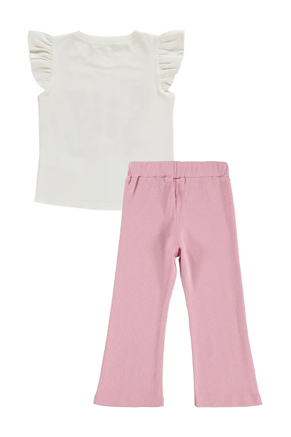 Girls' Outfit Set 2-5 Years Old Off-White-Dark Pink - Package