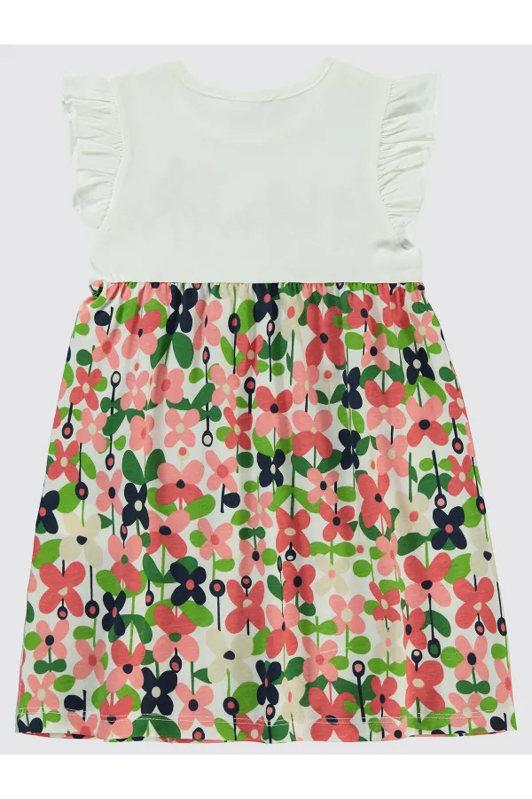 Kız Çocuk Jile ve Elbise 2-5 Yaş Ekru - Paket