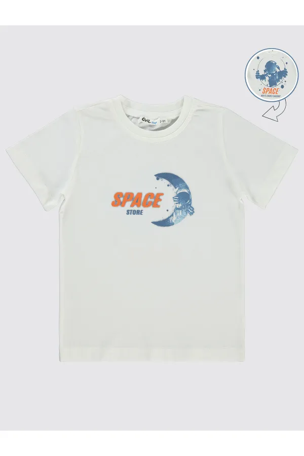 Boys T-Shirt 2-5 Years Old Ecru - Package