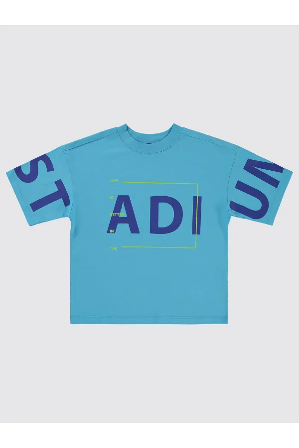 Boys T-Shirt 6-9 Years Turquoise - Package