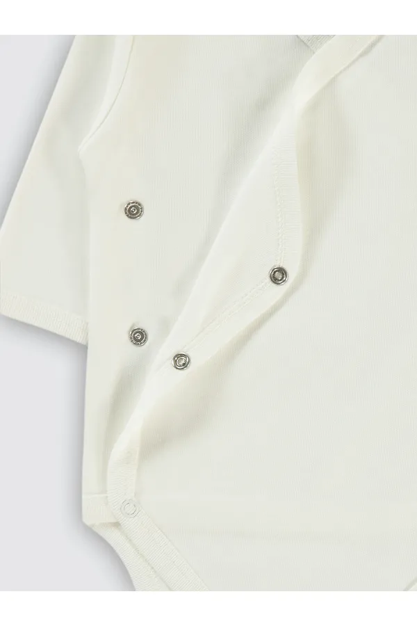 Bebek Çıtçıtlı Badi 0-24 Ay Ekru - Paket