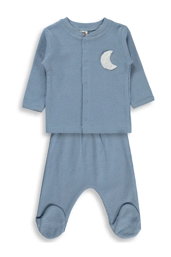 Ensemble pyjama bébé 0-24 mois bleu glacier - Emballage