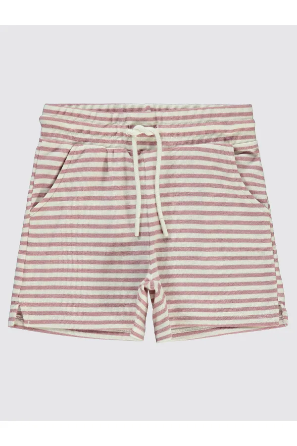 Kız Çocuk Şort 6-9 Yaş Koyu Pudra - Paket