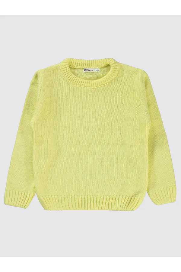 Pull jaune pour fille de 2 à 5 ans - Emballage
