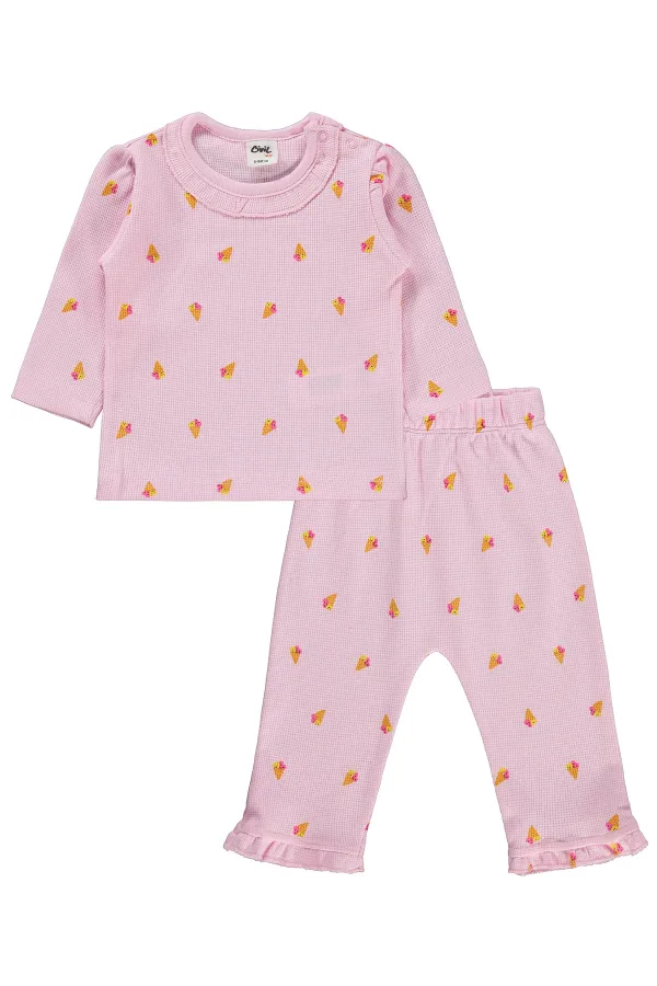 Bebek Pijama Takımı 0-24 Ay Açık Pembe - Paket