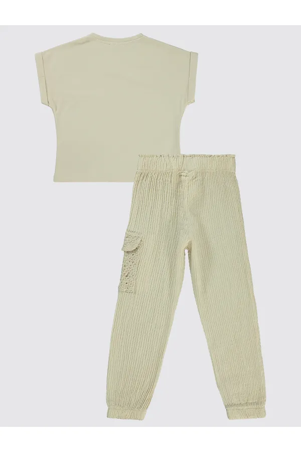 Kız Çocuk Takım 6-9 Yaş Bej - Paket