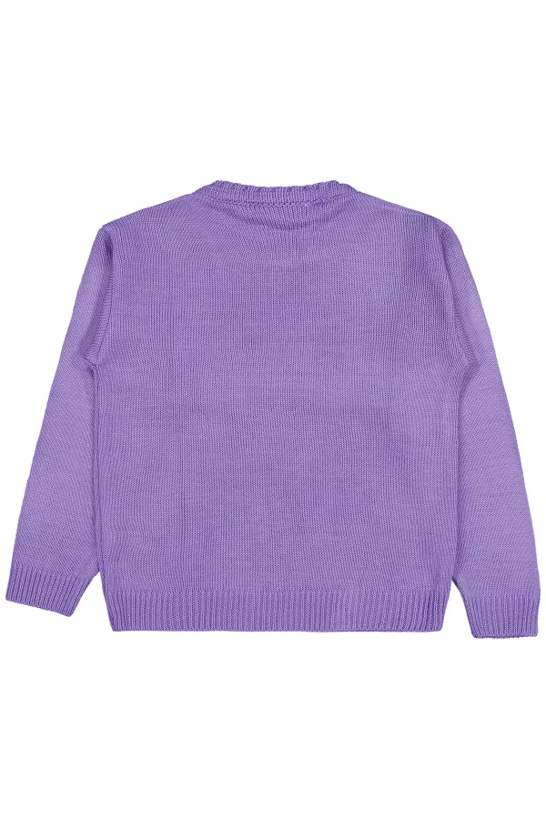 Pull violet pour fille (6-9 ans) - Emballage