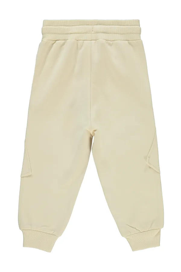 Boy's Tracksuit Bottoms 2-5 Years Old Stone Color - Pack