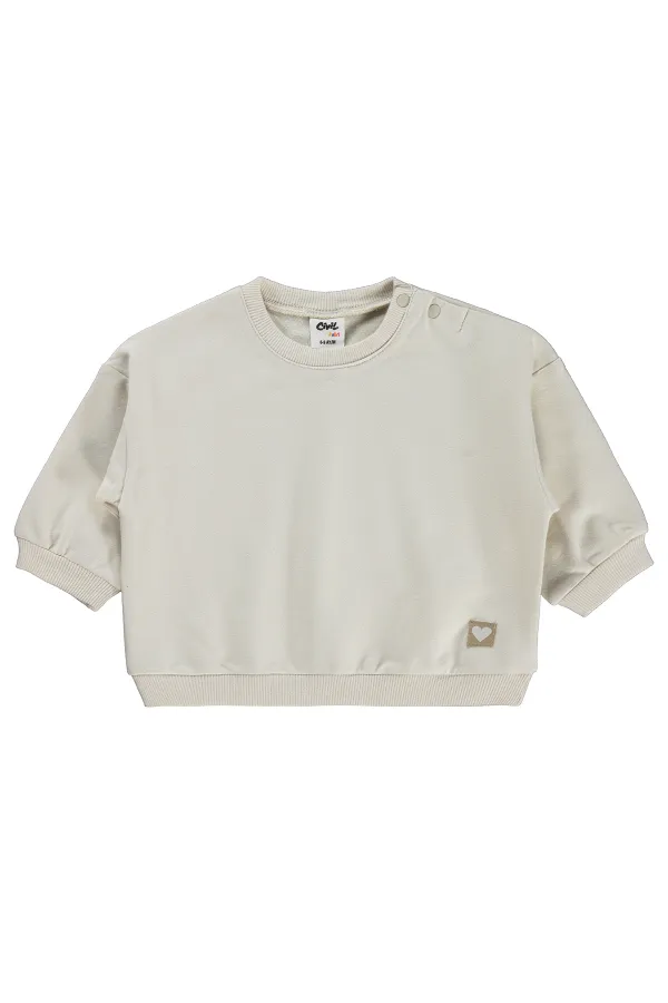Bebek Sweatshirt 0-24 Ay Açık Bej - Paket