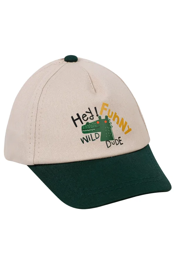 Baby Hat Beanie 0-24 Months Ecru-Green - Package