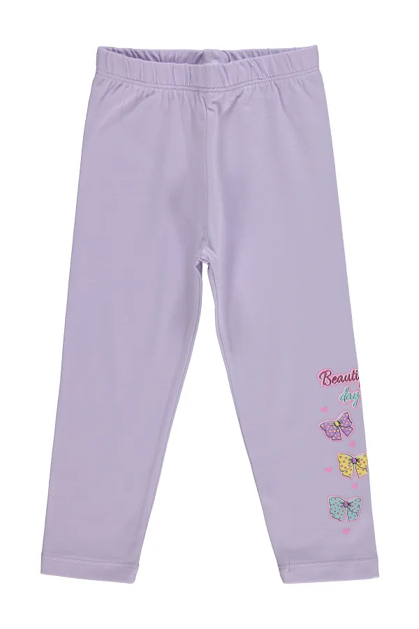 Kız Çocuk Tayt Km 2-5 Yaş Nazik Lavanta - Paket