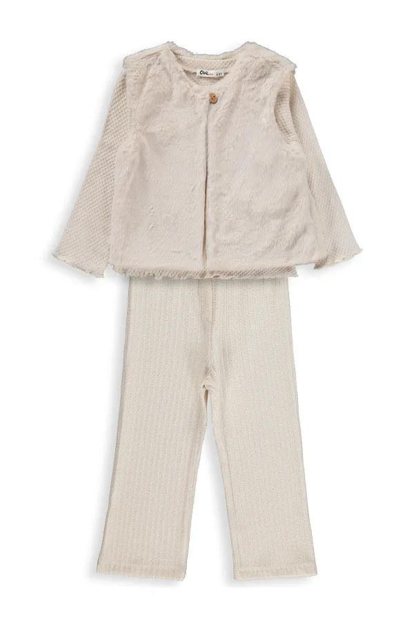 Ensemble d'équipe pour filles 2-5 ans Beige - Emballage