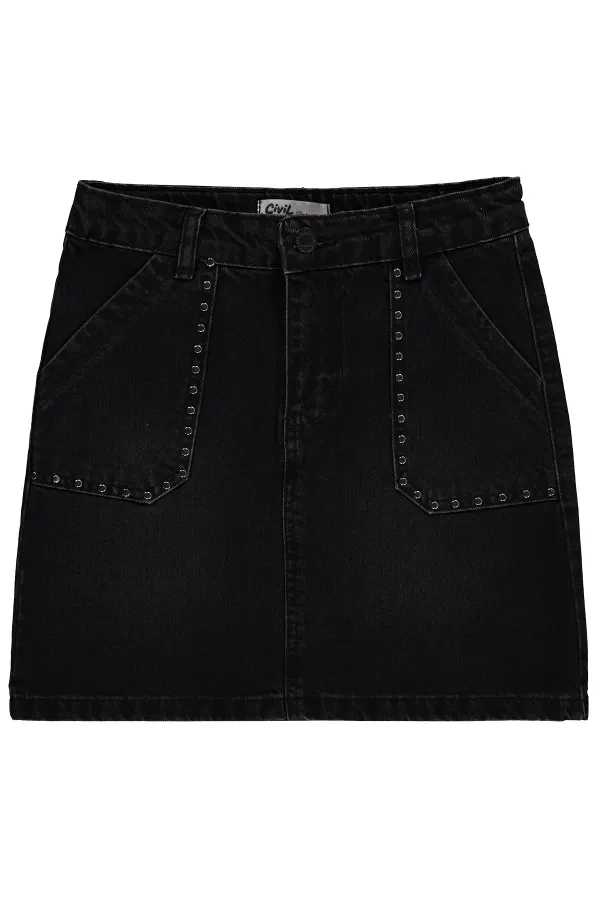 Kız Çocuk Etek 10-13 Yaş Siyah - Paket