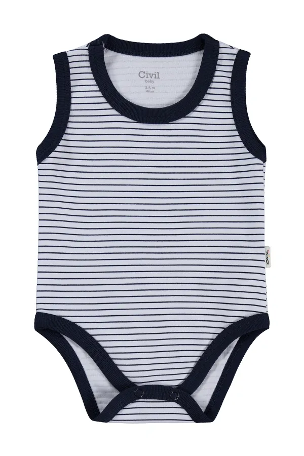 Bebek Çıtçıtlı Badi 0-24 Ay Lacivert - Paket