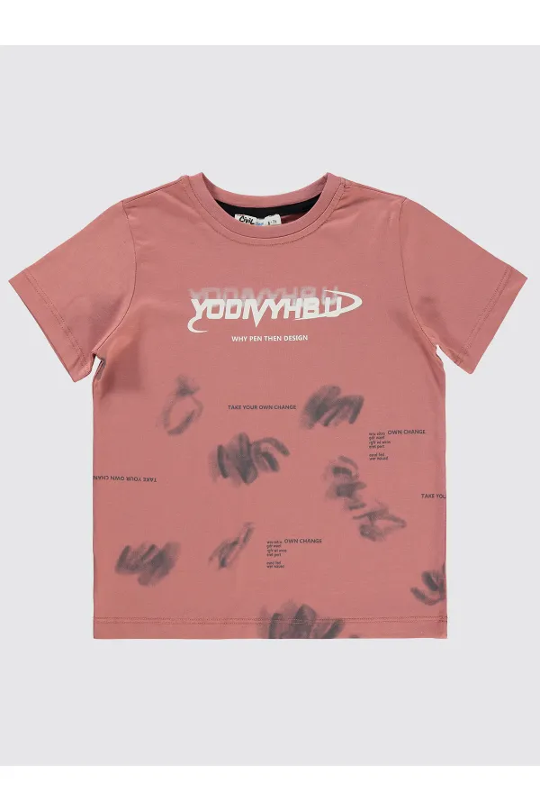 Erkek Çocuk Tişört 6-9 Yaş Mercan - Paket