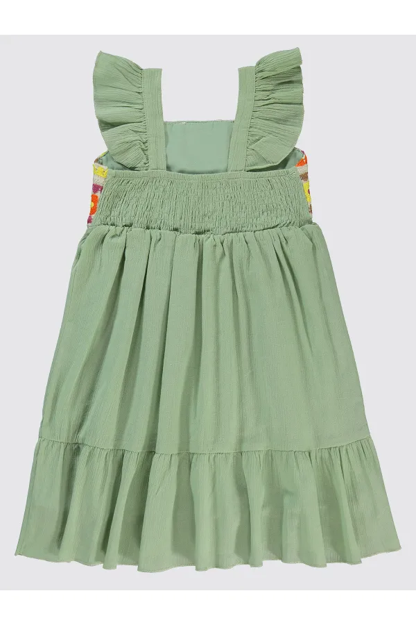 Kız Çocuk Jile ve Elbise 6-9 Yaş Çağla Yeşili - Paket