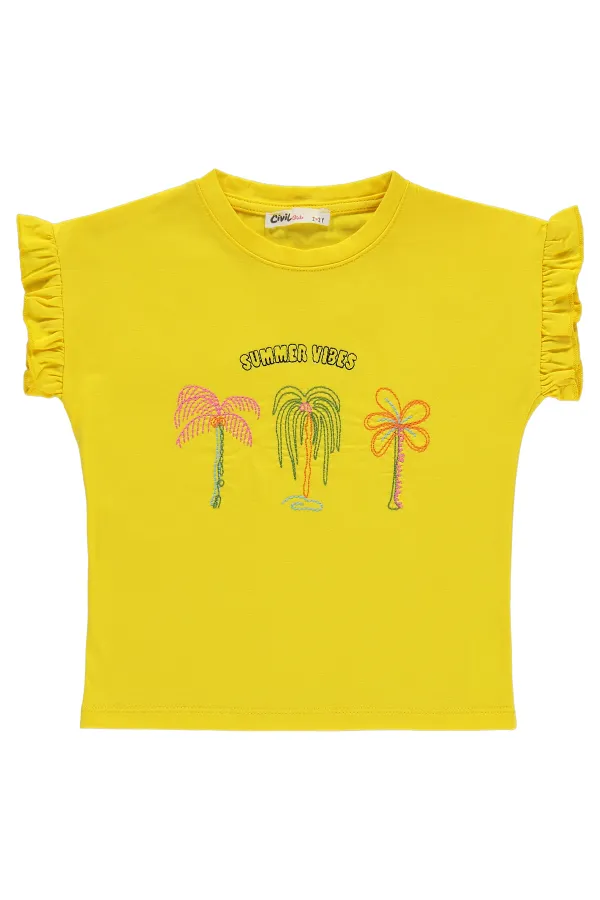 Kız Çocuk Takım 2-5 Yaş Sarı-Siyah - Paket