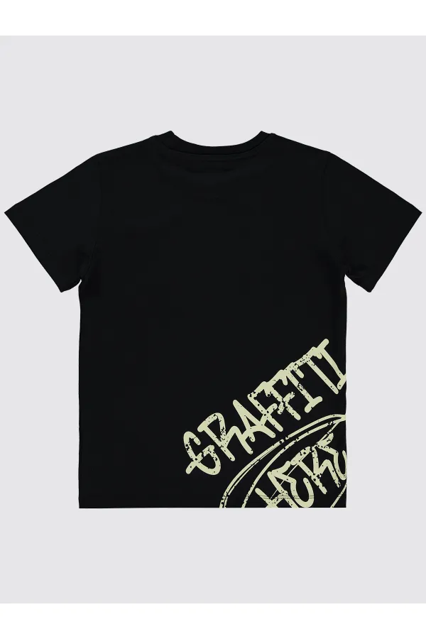 Lot de T-shirts noirs pour garçons de 6 à 9 ans