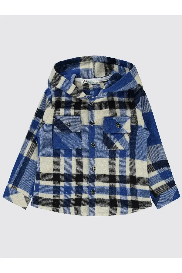 Erkek Çocuk Gömlek 2-5 Yaş Saks - Paket