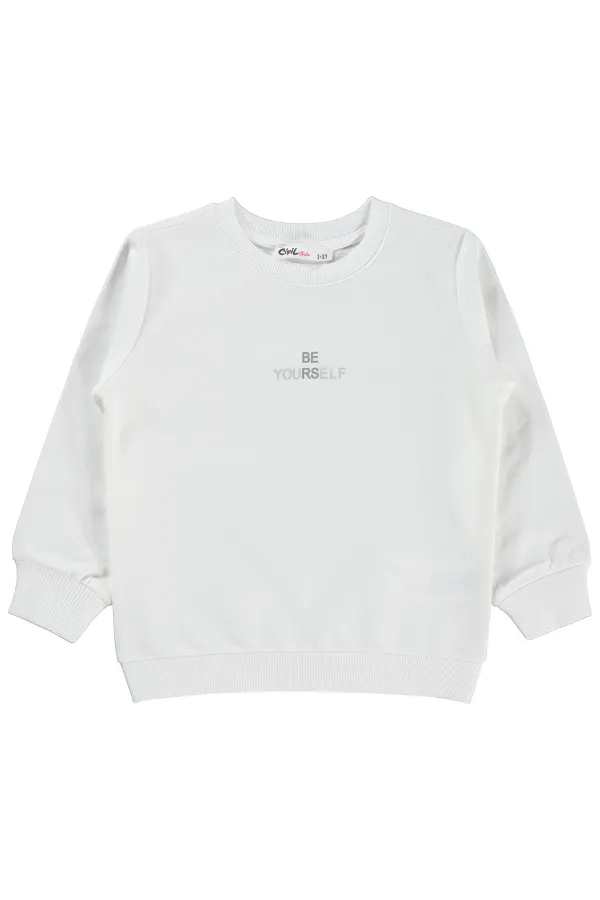 Kız Çocuk Sweatshirt 2-5 Yaş Kırık Beyaz - Paket
