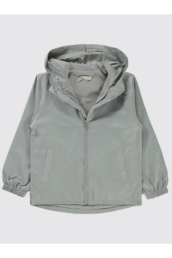 Erkek Çocuk Yağmurluk 6-9 Yaş Gri - Paket