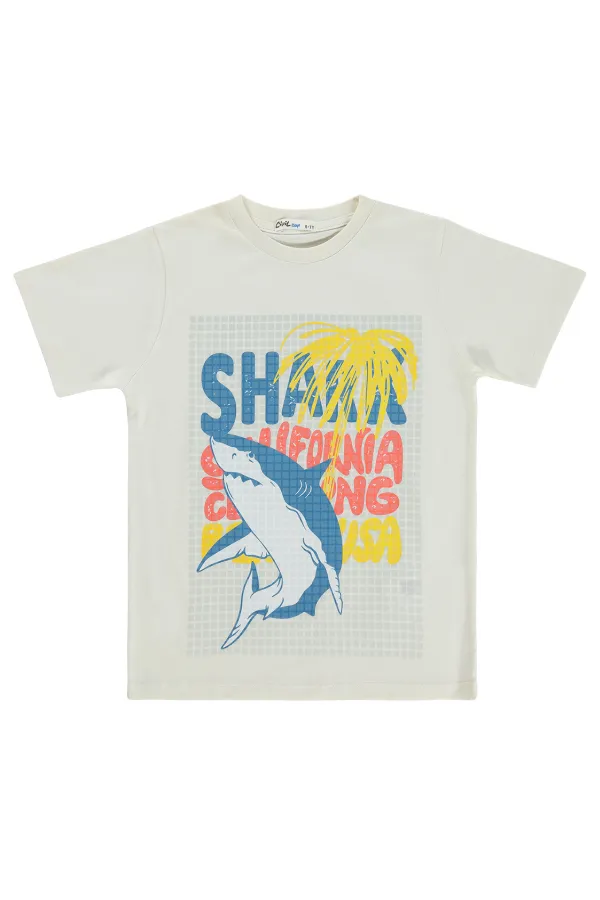 Boys' T-Shirt, Ages 10-13, Off-White - Package