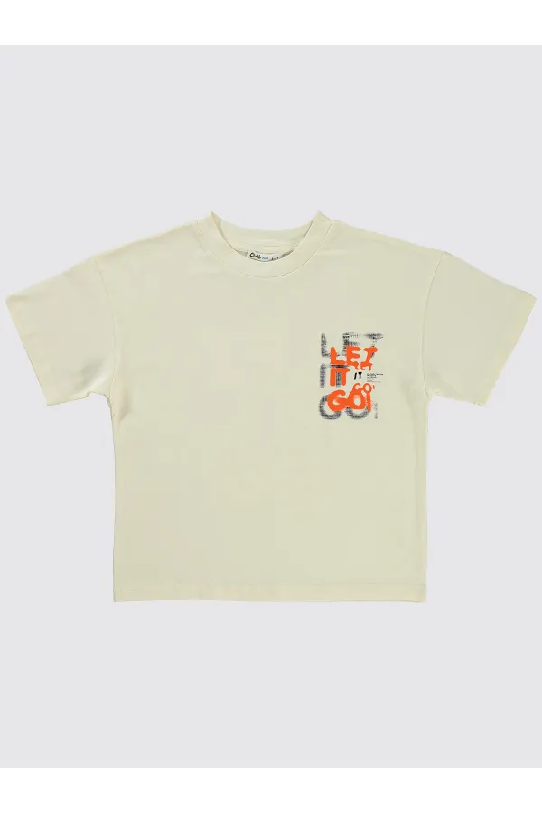 Boys T-Shirt 6-9 Years Ivory - Pack