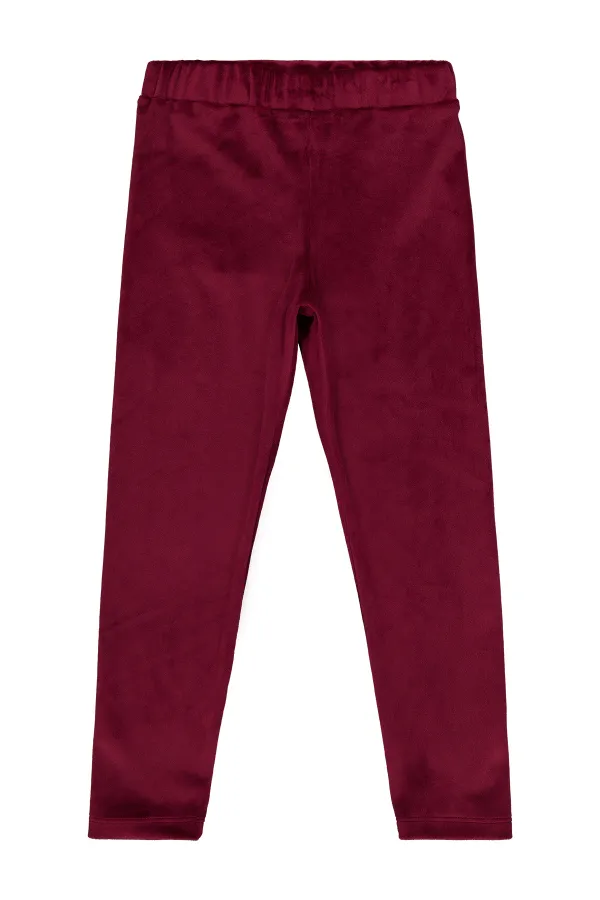 Kız Çocuk Tayt 6-9 Yaş Bordo - Paket