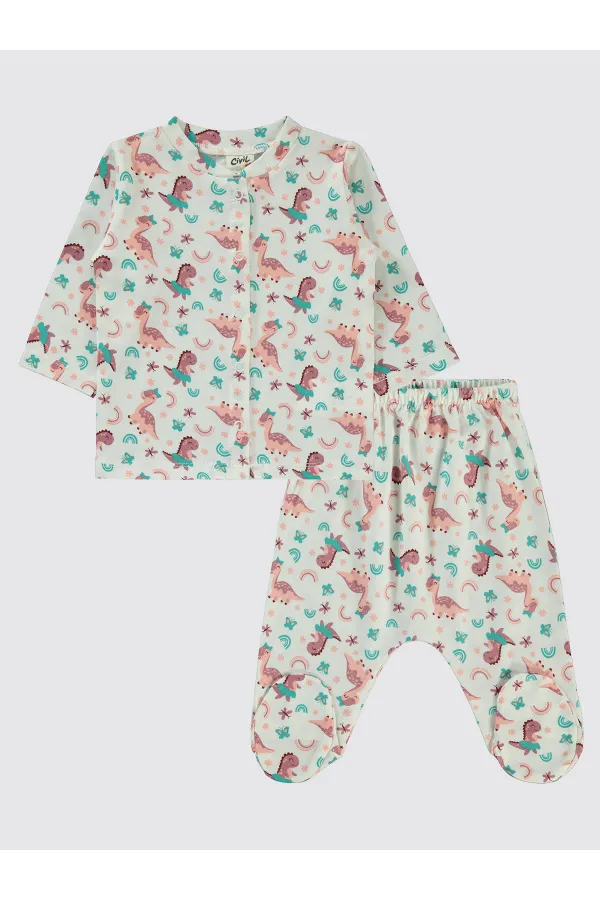 Bebek Pijama Takımı 0-24 Ay Ekru - Paket
