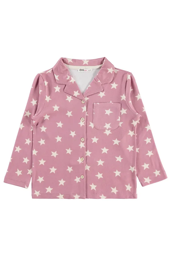 Kız Çocuk Pijama Takımı 10-13 Yaş Gül Kurusu - Paket