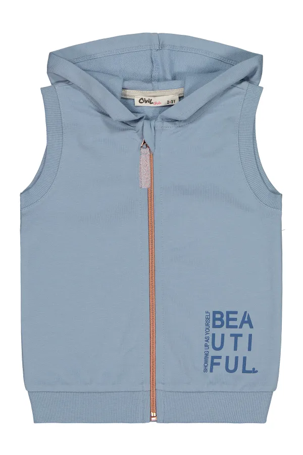 Kız Çocuk Yelek 2-5 Yaş Mavi - Paket