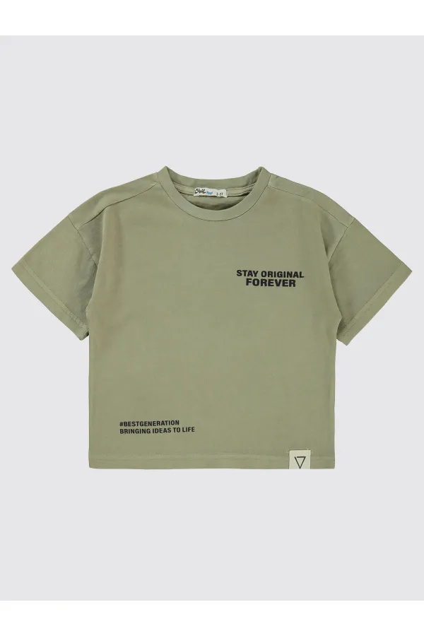 T-shirt garçon 2-5 ans couleur pierre - Lot