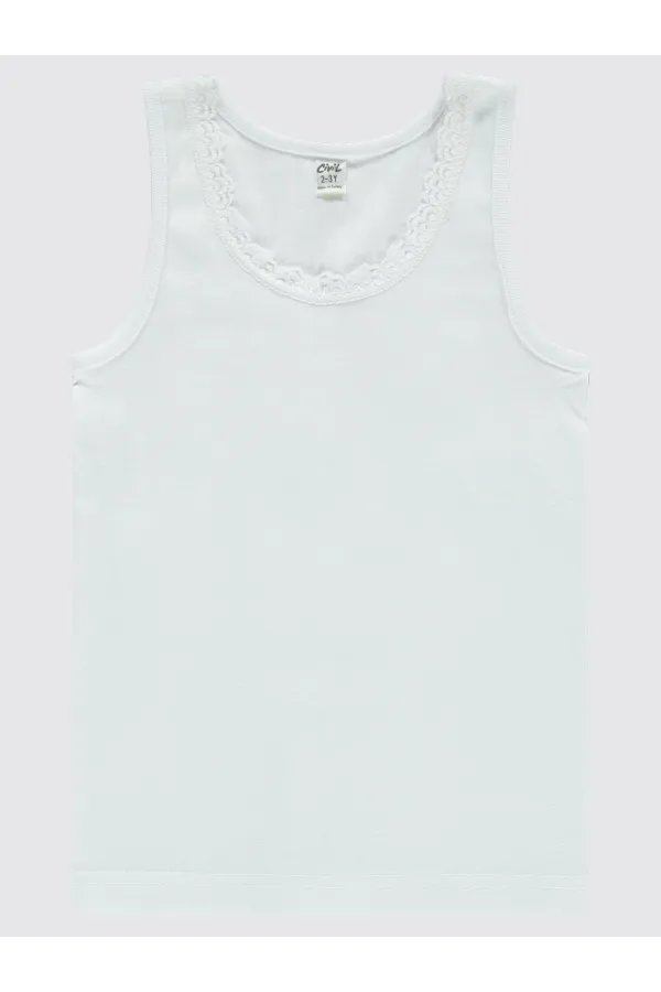 Kız Çocuk Atlet 2-9 Yaş Beyaz - Paket